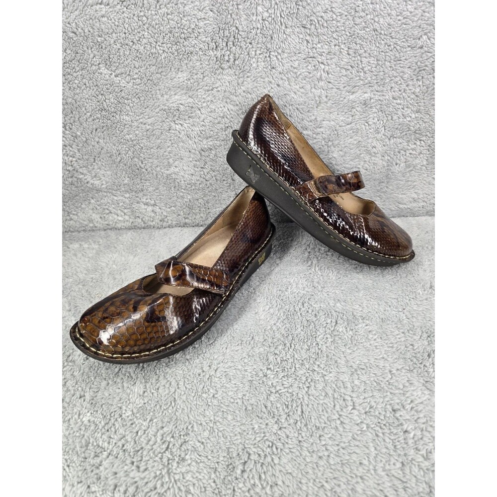 Alegria Mary Jane 39 Brown Snake Skin